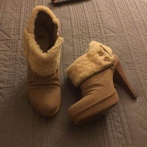 Ugg ankle high heel booties never worn